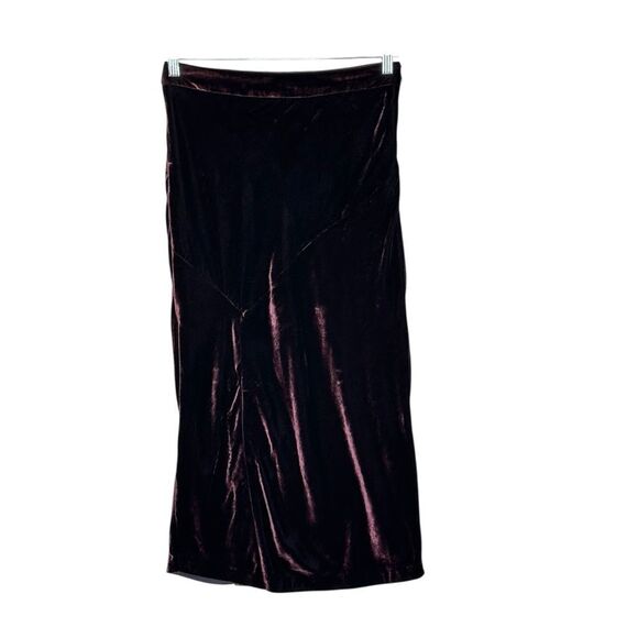 Maeve Purple Velvet Pencil Midi Skirt | Size 8 - Picture 3 of 9